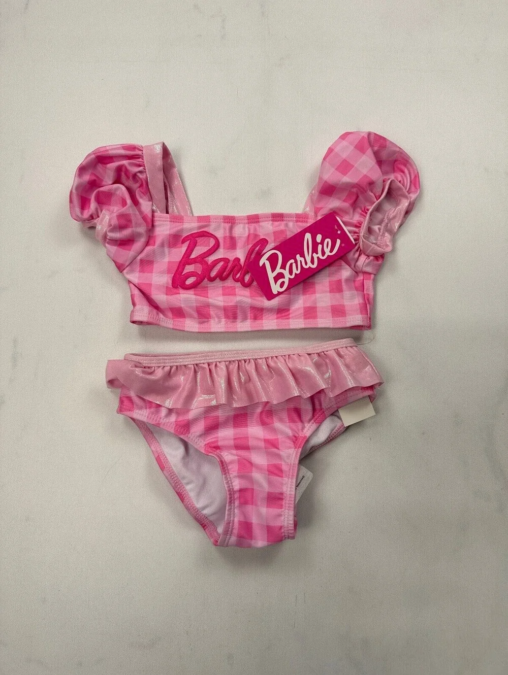 Barbie Printed Swimsuit Pink Modern Romantic - Girls 4T